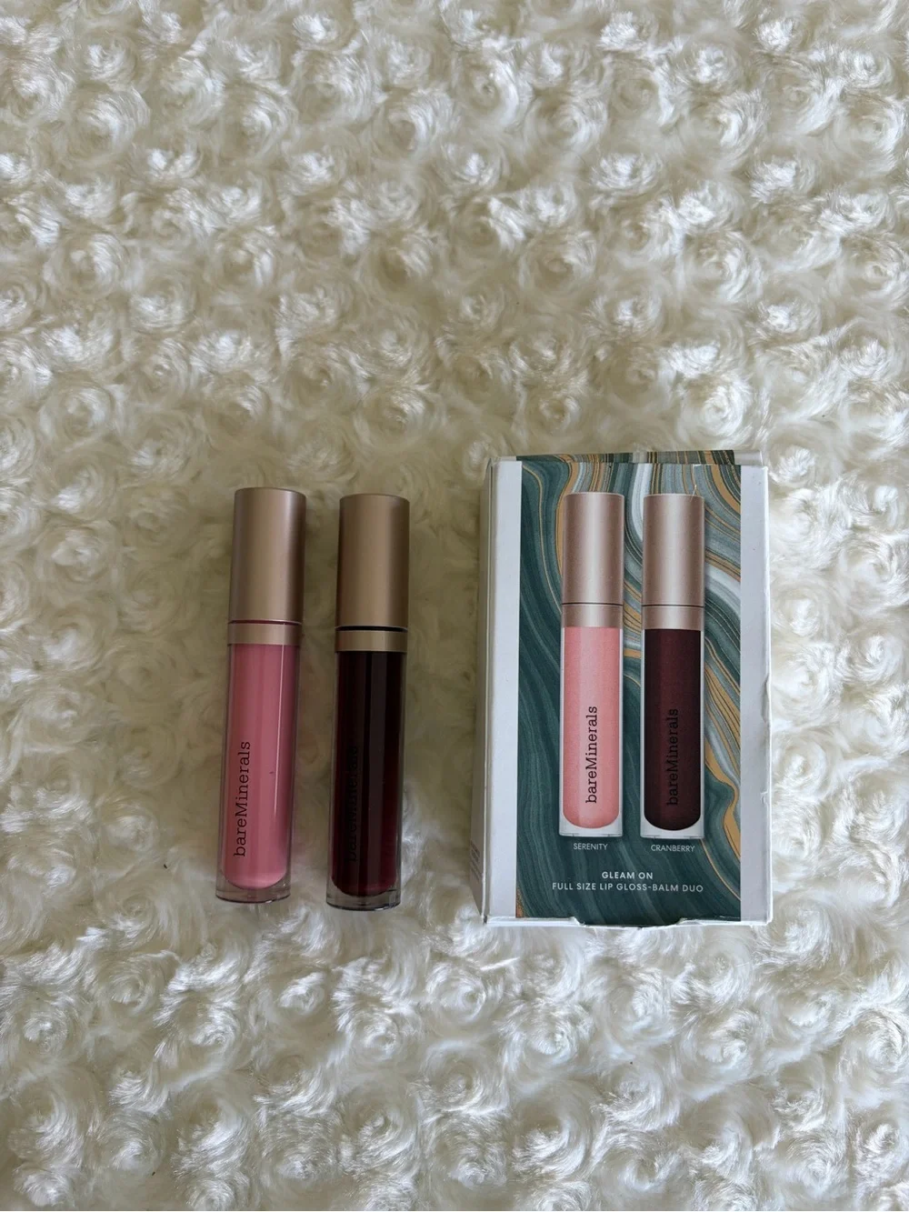 New bareMinerals Lip Gloss Duo - Serenity & Cranberry